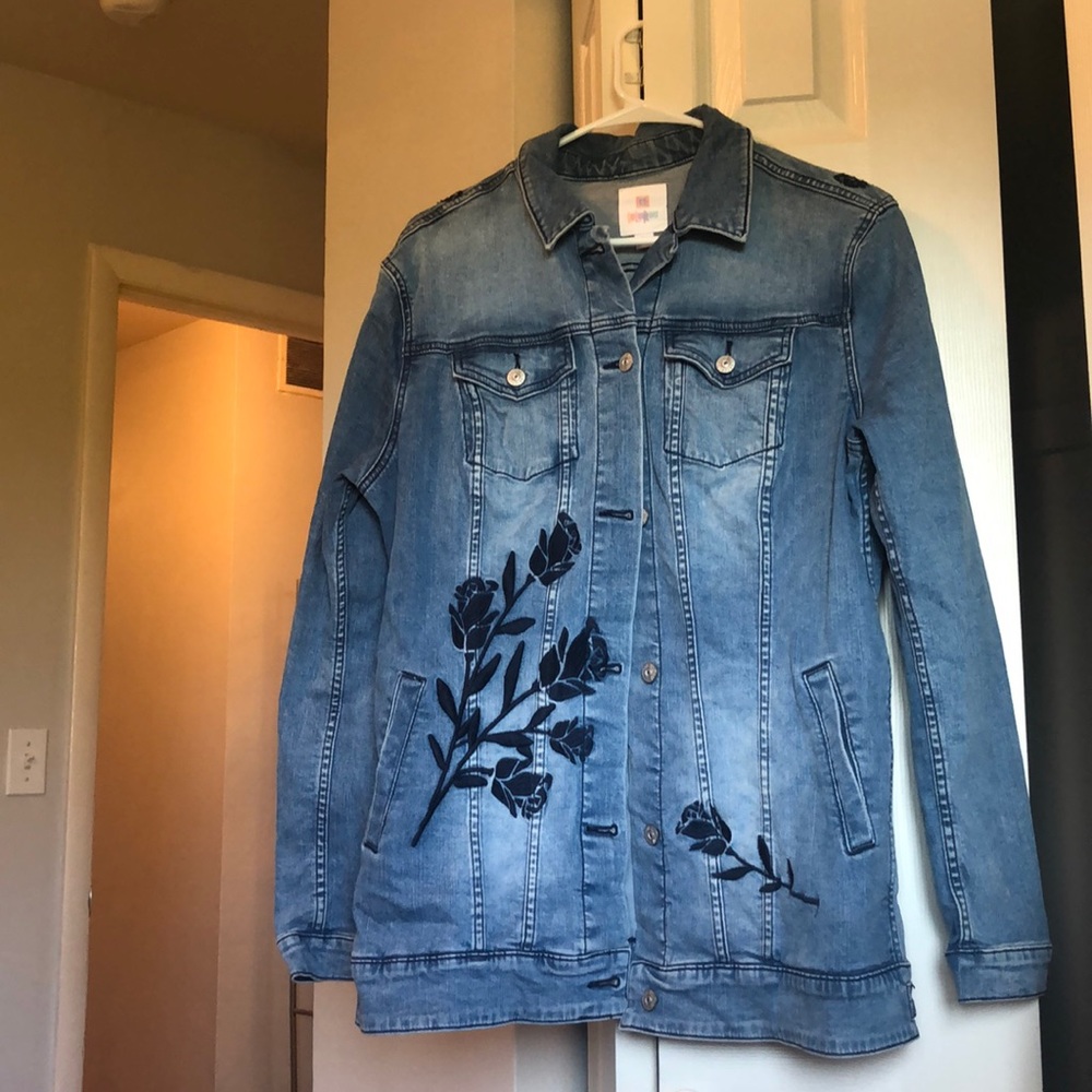 Brand new embroidered denim jacket LULA ROE